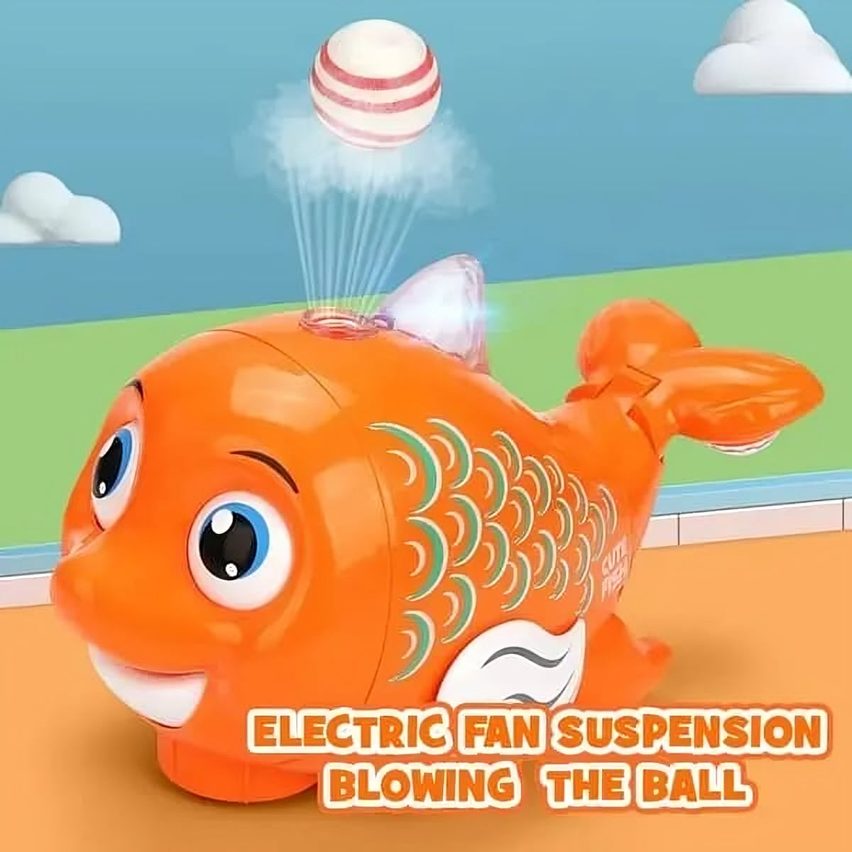 Electric Fish Toy with Lights, Music & Ball Blowing β Interactive Fun for Kids