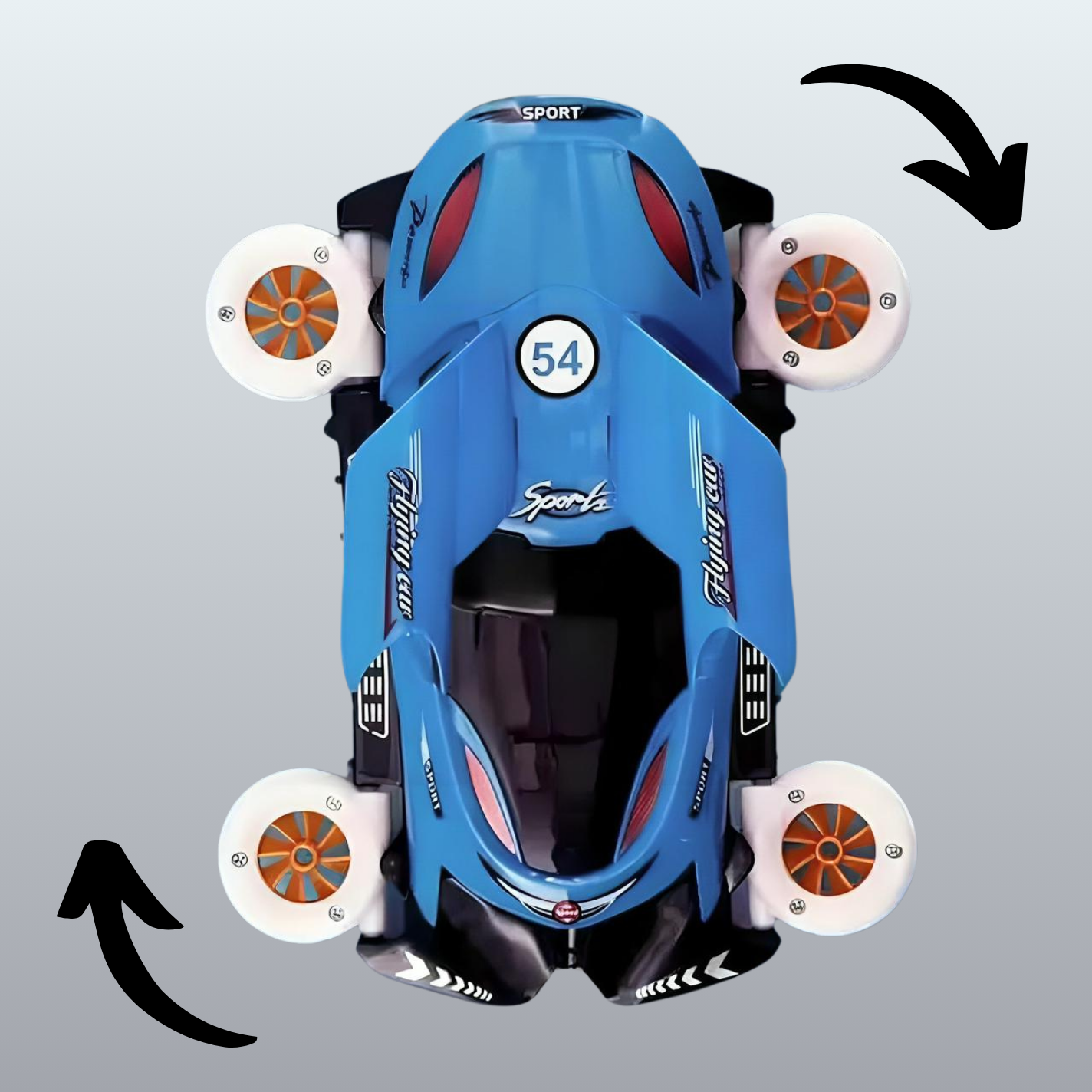 Flying Car Toy with 360° Rotating Wheels, Music & LED Lights