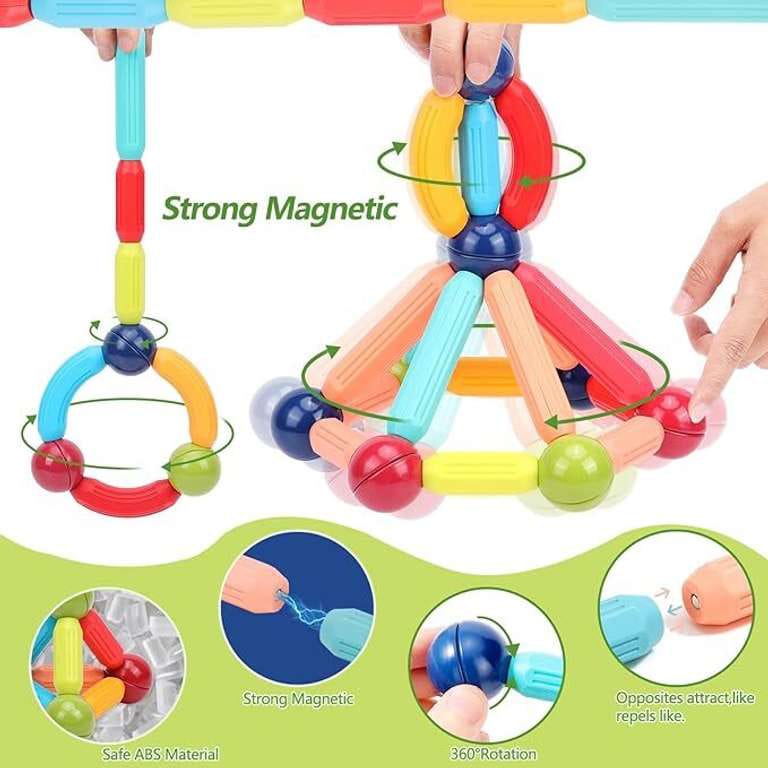 Magnetic Construction Building Blocks Set – STEM Toy for Kids (25 & 64 PCS)