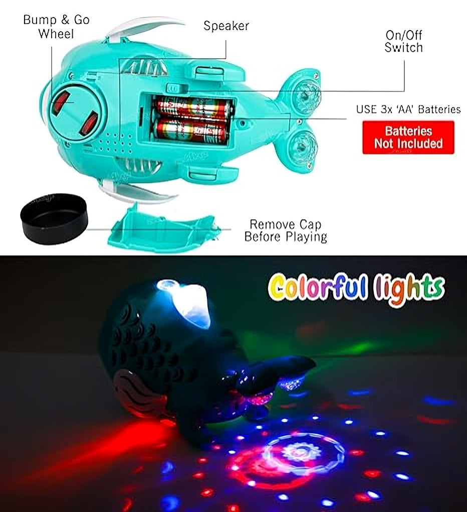 Electric Fish Toy with Lights, Music & Ball Blowing – Interactive Fun for Kids