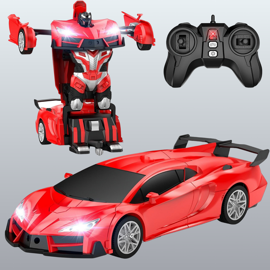 Remote Control Transforming Robot Car – 2-in-1 RC Toy with Lights & Sound