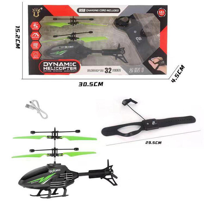 Remote Control Helicopter with Motion & Wrist Control – USB Rechargeable