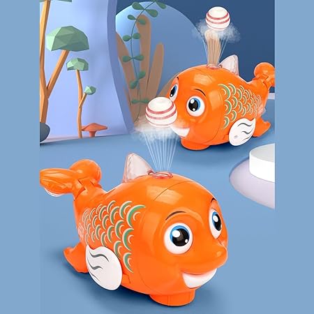 Electric Fish Toy with Lights, Music & Ball Blowing – Interactive Fun for Kids
