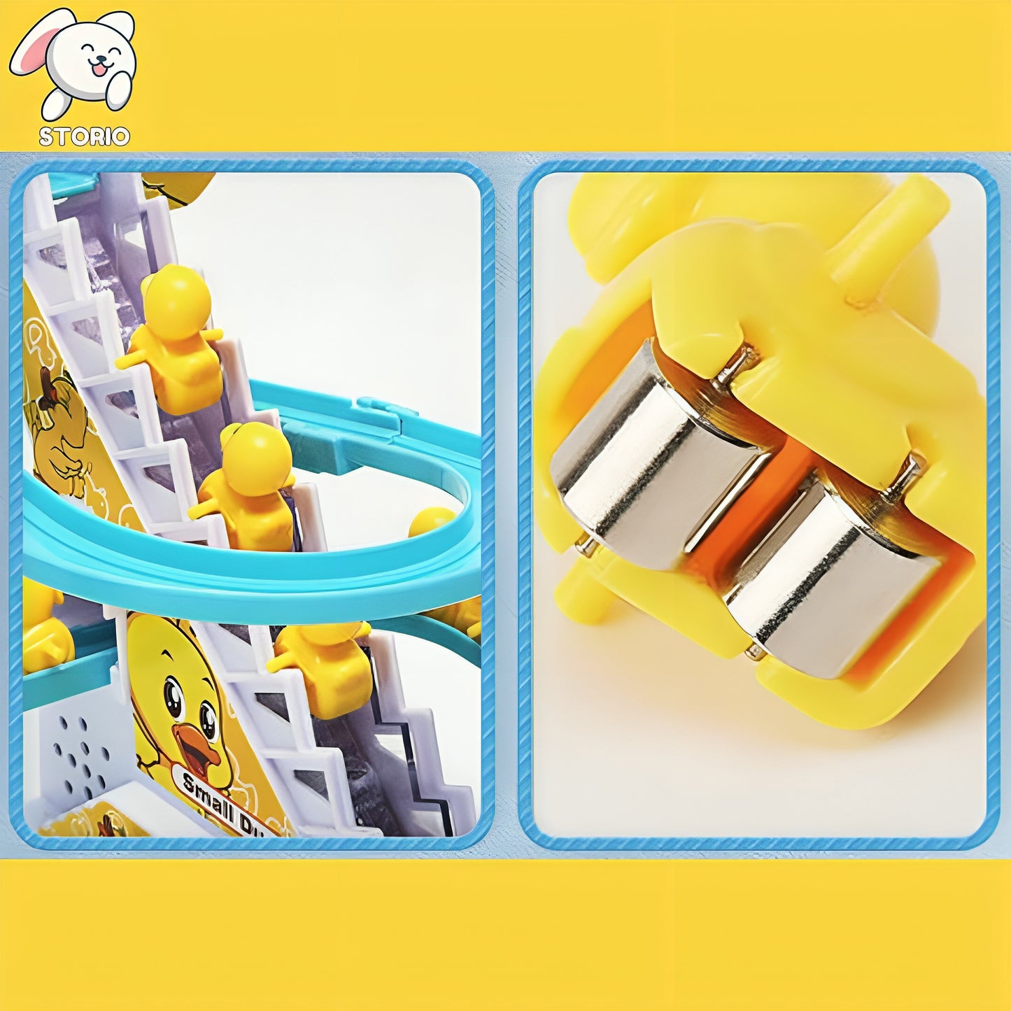Climbing Duck Slide Toy with Music & LED Lights – Battery Track for Kids