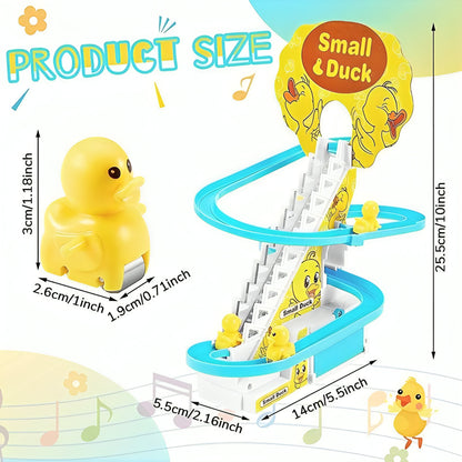 Climbing Duck Slide Toy with Music & LED Lights – Battery Track for Kids