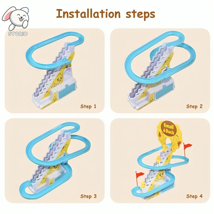 Climbing Duck Slide Toy with Music & LED Lights – Battery Track for Kids