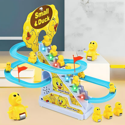 Climbing Duck Slide Toy with Music & LED Lights – Battery Track for Kids