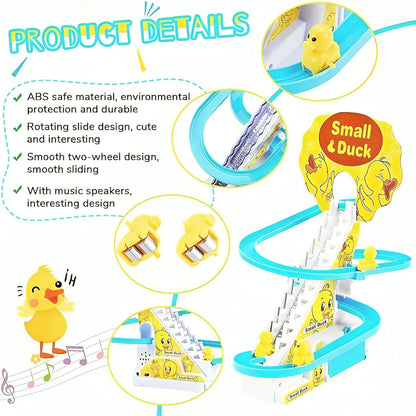 Climbing Duck Slide Toy with Music & LED Lights – Battery Track for Kids