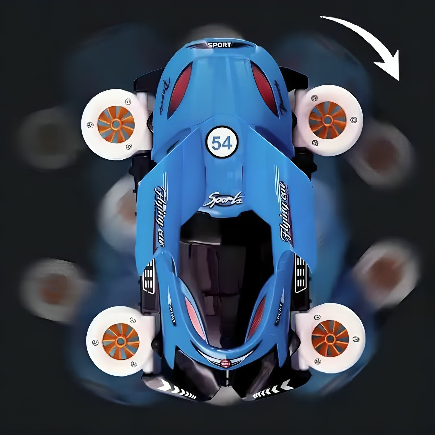 Flying Car Toy with 360° Rotating Wheels, Music & LED Lights
